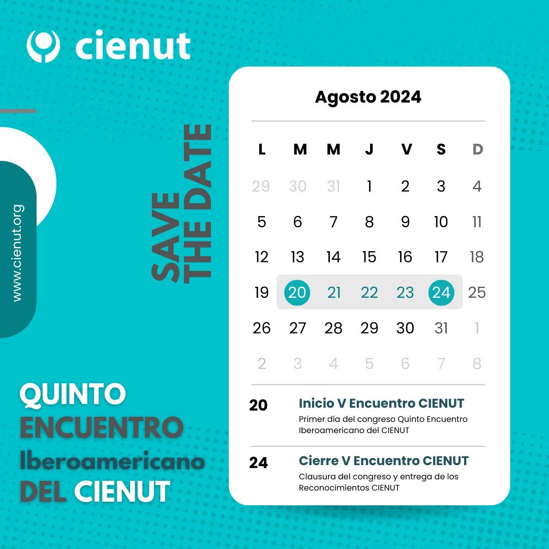 IIDENUT's tweet photo. del 𝟮𝟬 𝗮𝗹 𝟮𝟰 𝗱𝗲 𝗮𝗴𝗼𝘀𝘁𝗼 de manera virtual. En los 5 días de congreso se presentarán más de 60 ponencias a cargo de expertos de los 19 países miembros del CIENUT.
📷Más adelante les compartiremos más detalles. https://t.co/UGqexhA7Yx