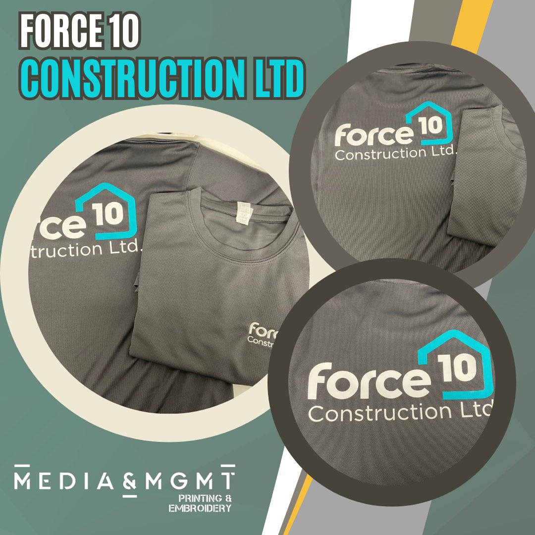 Cool tech T-shirts Force 10 Construction  Ltd💪🏼👷‍♂️👷🏾👷🏿‍♀️

mgmt-print.co.uk

#contractors #highvis #safety #safetyfirst #safetywear 
#mediamgmtprintingandembroidery #doncasterisgreat #uniform #customprints #doncasterbusiness #logoprinting #printingsolutions #printingexperts