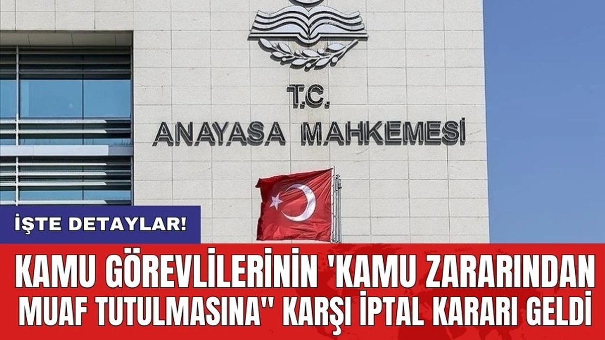 Anayasa Mahkemesi (AYM), kamu görevlisini, feshedilen iş akdinin geçersiz bir sebebe dayandığının tespiti veya işe iadesine karar verilen işçinin işe başlatılmaması halinde ortaya çıkacak kamu zararı'ndan muaf tutan düzenlemeyi, Anayasa'ya aykırı buldu ve iptal etti. AYM, kamu…