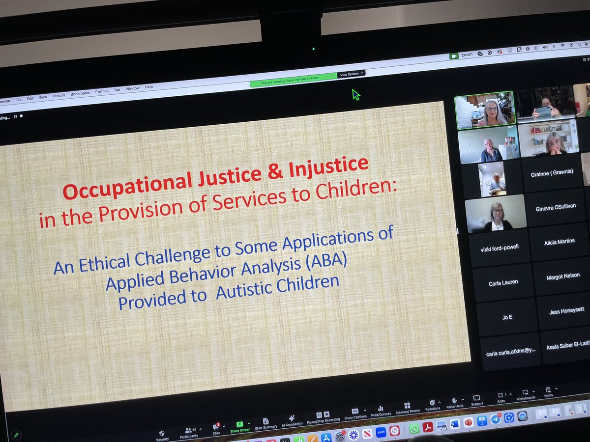 Dr Parham exploring ethical issues of ABA #occupationaljustice #occupationaltherapy @theRCOT