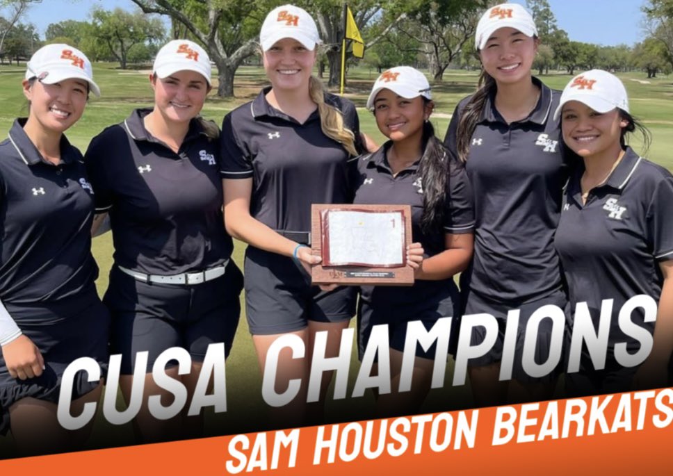 The Sam Houston Bearkats are the 2024 CUSA Women’s Golf Champions winning the tournament by 14 strokes! Congrats to @BearkatsWGolf!