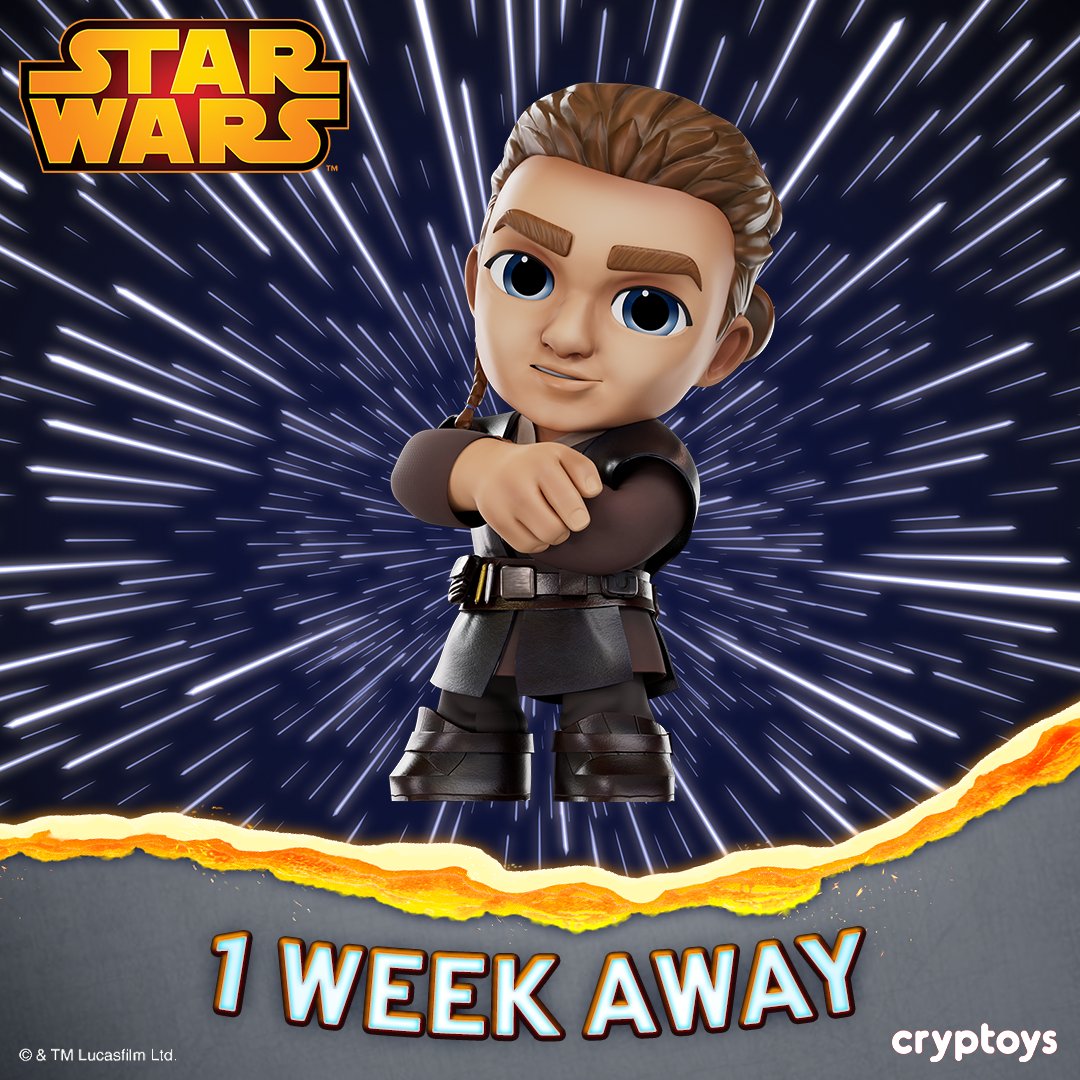 We know you're excited about #Anakin! The countdown continues: Just ONE WEEK away from Star Wars Padawan Anakin Skywalker Cryptoys. #StarWars #Toys #Collectibles