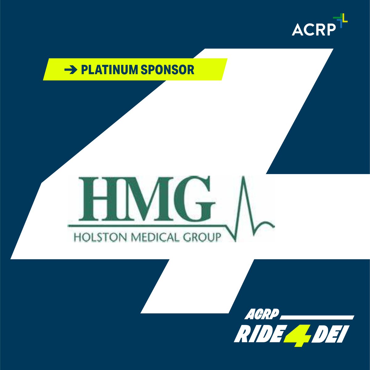 We are grateful for the generosity of @HMGforYou in supporting the 2024 ACRP Ride4DEI as a Platinum Sponsor! View our Individual Donors and Corporate Sponsors & get involved here > bit.ly/3YhvT9g. #ACRPRide4DEI #ClinicalResearch #ClinicalTrials #WorkforceDiversity #DEI