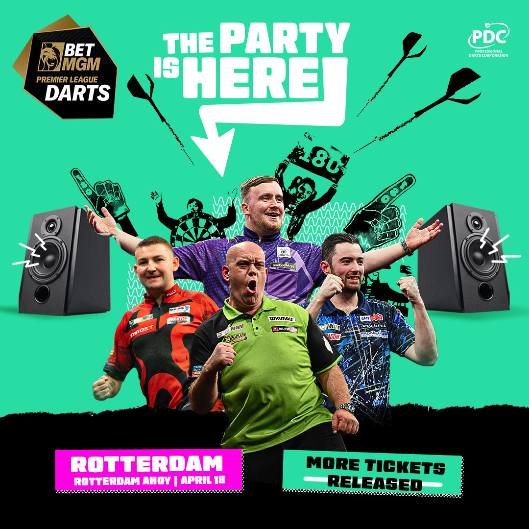 Thursday night we head to Rotterdam's @rotterdamahoy for Night 12 of the @BetMGMUK Premier League. A small number of tickets have been released. Be part of this iconic night of the tour. 👉bit.ly/Rotterdam170