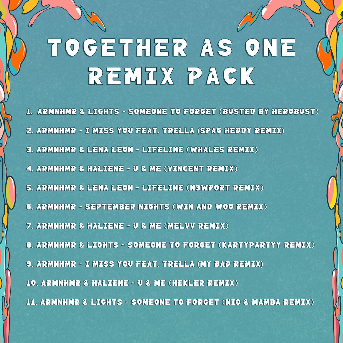 Our album Together As One holds a very special place with many of us. On Monday 4/22 we’ll be releasing 11 remixes from 11 amazing artists. We’ve been putting this together for over half a year and cant wait to finally share it. Pre-save: monster.cat/togetherasoner…