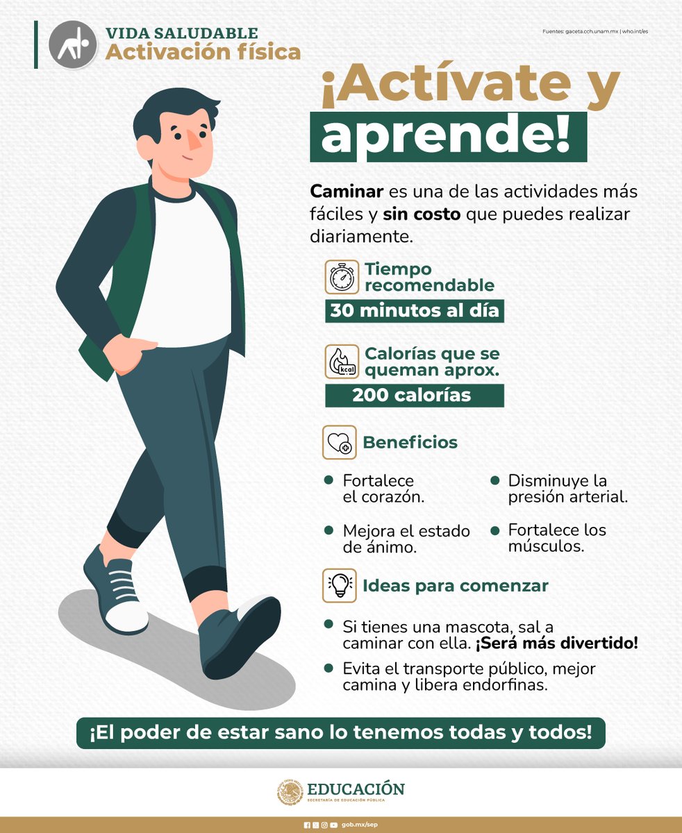 Caminar es un ejercicio ideal para mantenerse en forma y tener un cuerpo sano. 🚶🚶‍♀️Además, ayuda a que el sistema cardiovascular se active y fortifique aumentando la resistencia. 🫀🫁

Aquí te contamos sus beneficios, ¡comienza hoy mismo! 😌👆