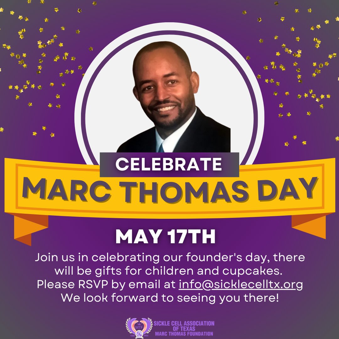 We are just one month away from Marc Thomas Day, and we are eagerly anticipating celebrating our founder with you. Please join us for a wonderful time with the sickle cell community as we honor the legacy of Marc Thomas. #MarcThomas #SickleCell #SickleCellCommunity #Celebration