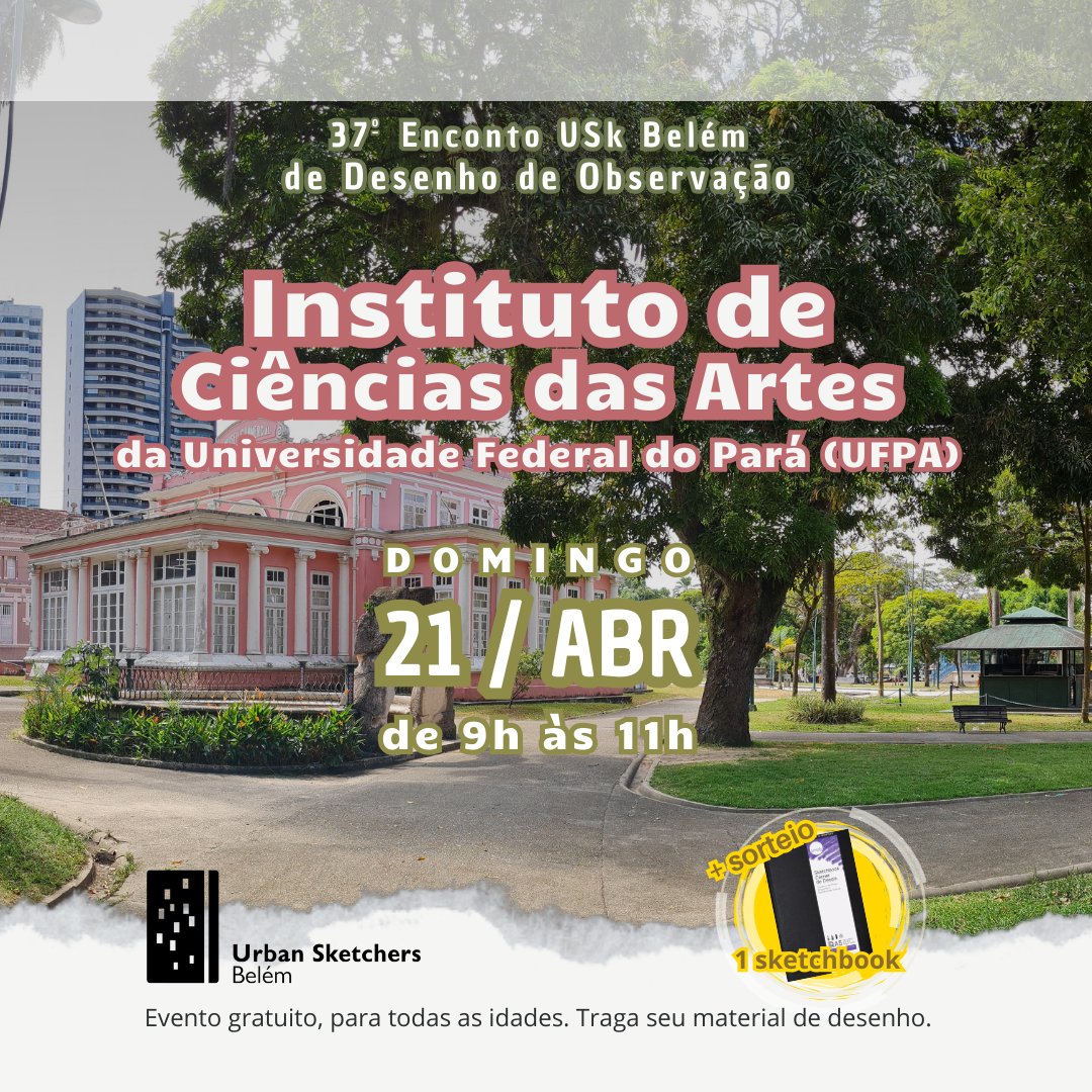 usk_belem's tweet photo. Nosso próximo encontro está com sua página de evento no Facebook:

🔗 https://t.co/ZvgkCynihS
🗓️ 21 de Abril, domingo, às 9h.

#urbansketchers #urbansketchersbelem #uskbelem #uskbrasil |  @urbansketchers https://t.co/4xeMH3WREy