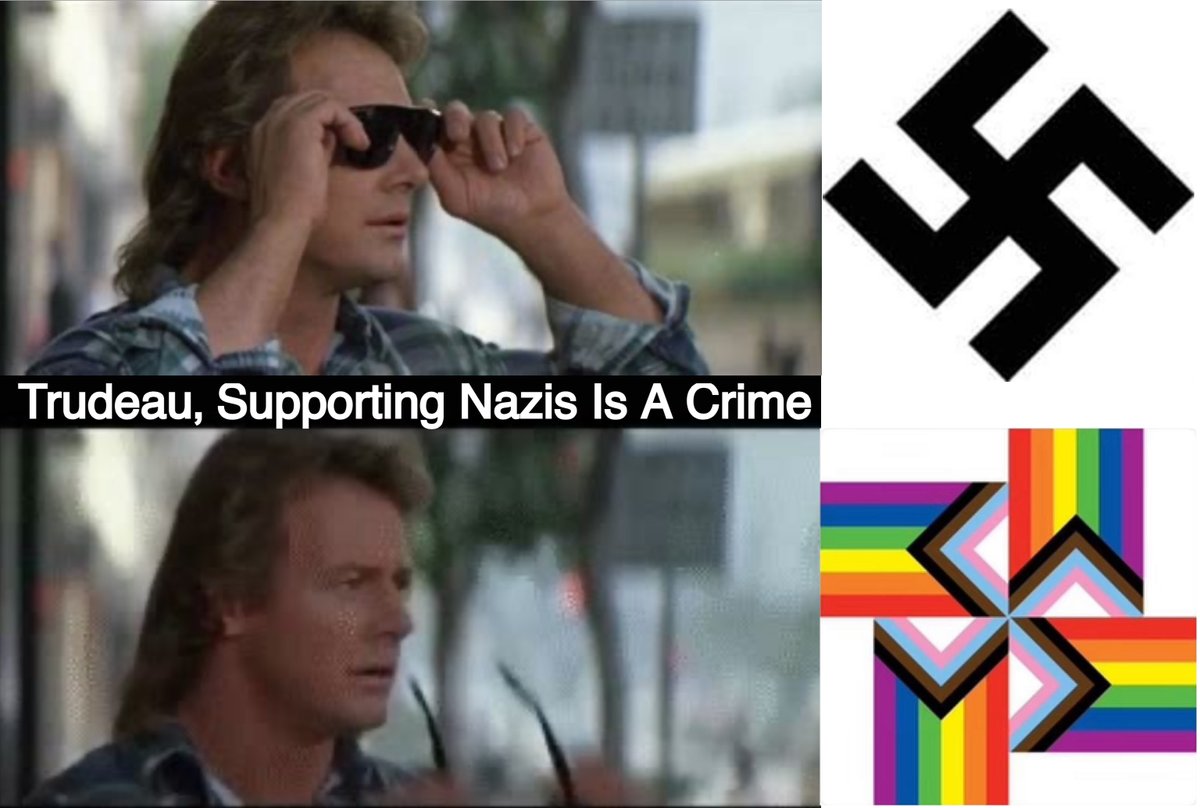 pr_zof's tweet photo. #ActualNazi #TrudeauNazi #LiberalNaziParty #NoAmnesty #RainbowSwastika #FreemasonNazi
Why is the freemason apron a rainbow swastika? https://t.co/PAIj7kwERw