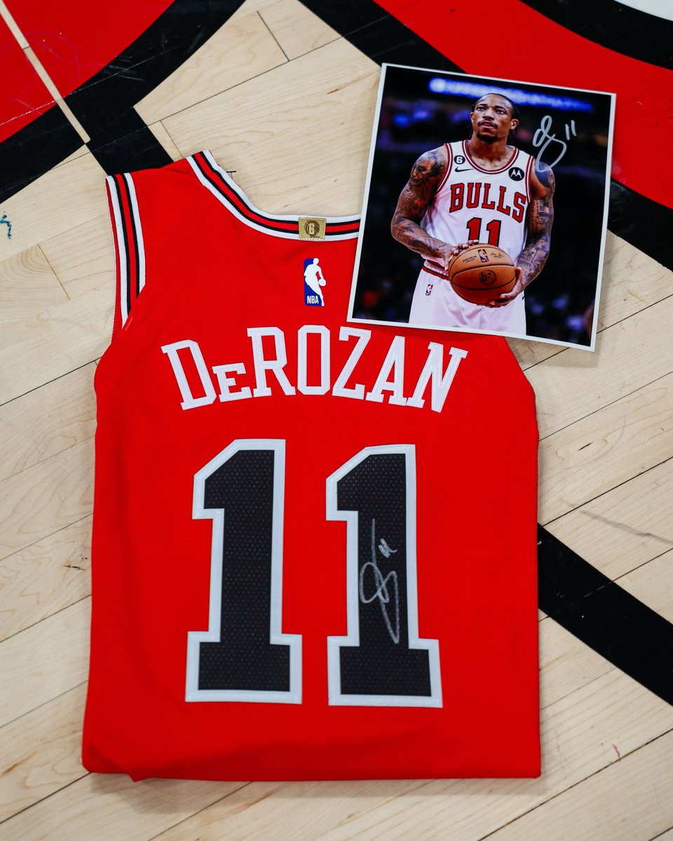 In honor of DeMar earning the NBA’s Community Assist Award for March, we’re spreading the love ❤️ RT, follow, AND reply with your favorite DeMar moment in the comments for a chance to win this signed jersey & photo 👑