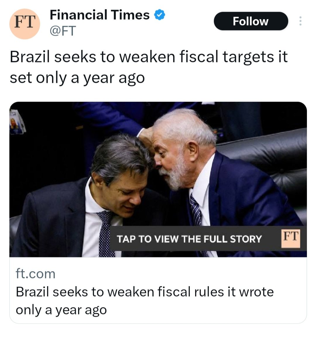 Lula and Co are not only corrupt but also incapable of running the government. The current Brazil 🇧🇷 government is a complete recipe for disaster. Read the following proofs to understand in detail.

As Financial Times reported, 

The current government of Brazil 🇧🇷, led by…