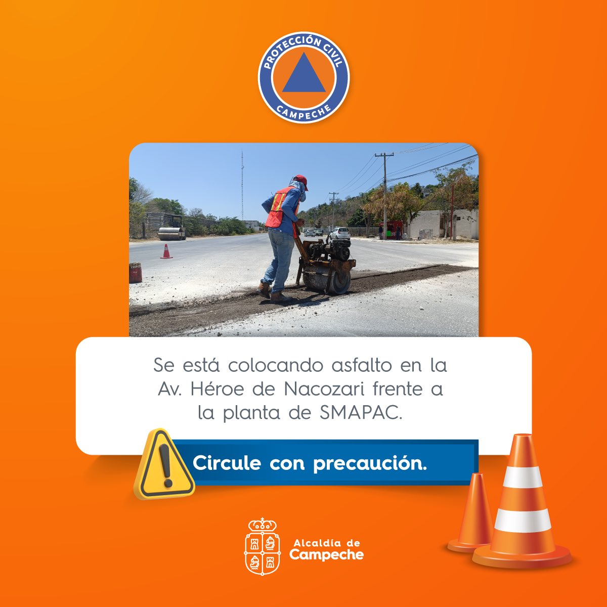 ⚠️ Pedimos a toda la ciudadanía, tomar precauciones al circular por la 📍Av. Héroe de Nacozari ⚠️