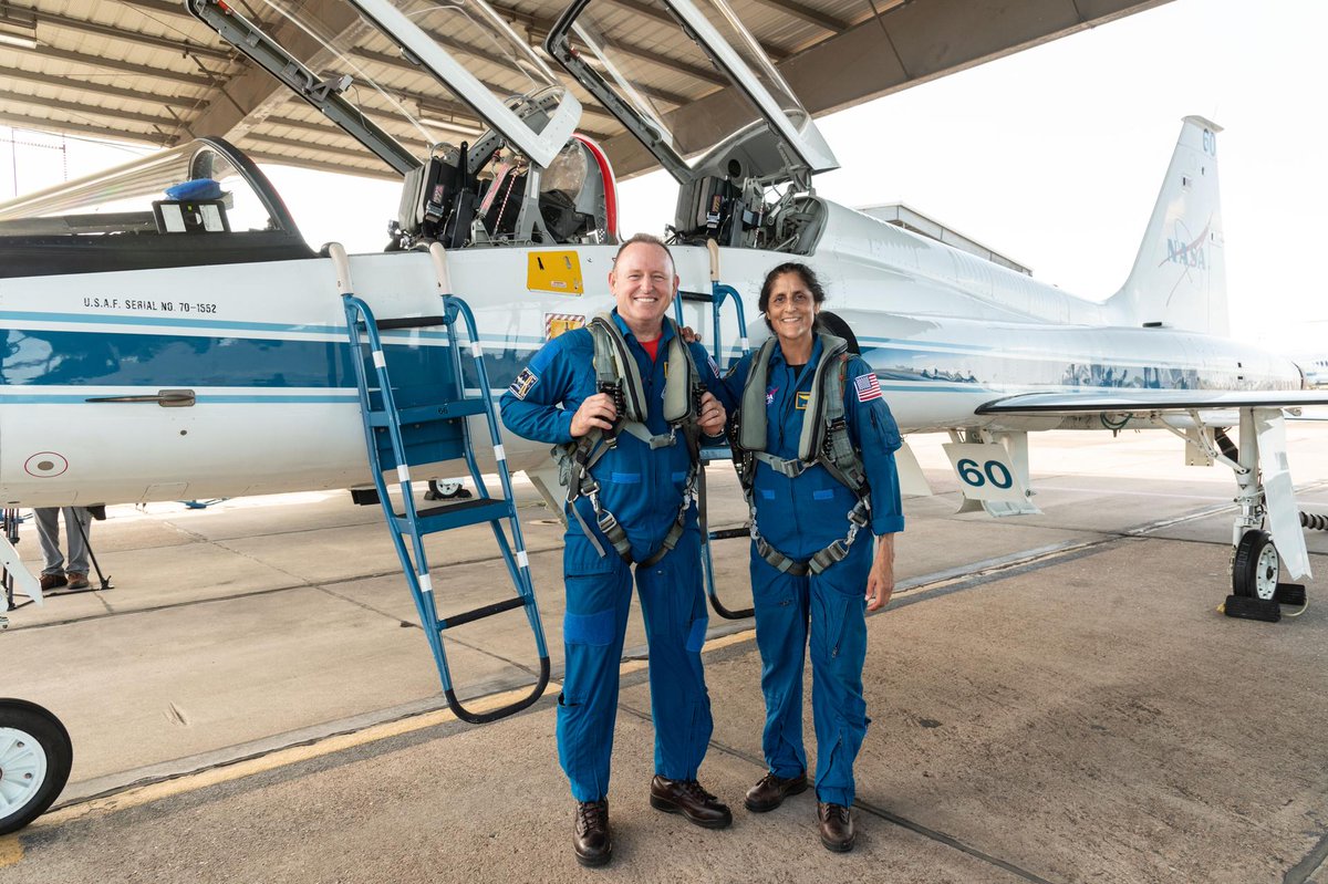 On April 25, @NASA_Astronauts Butch Wilmore and @Astro_Suni will arrive at @NASAKennedy ahead of the Crew Flight Test launch, and NASA teams will complete the Flight Test Readiness Review. 1pm ET: Crew arrival ceremony 6pm ET: FTRR media telecon Info: go.nasa.gov/3Q2Yux1