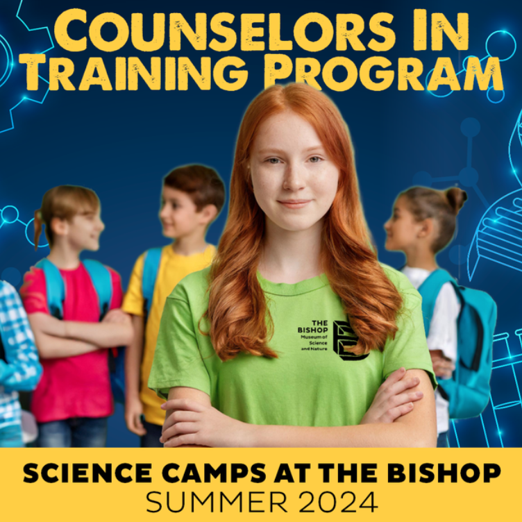 The Bishop Museum seeks enthusiastic teenagers aged 13-17 to join as Counselors in Training for Summer Camp! If you're passionate about science and looking to earn volunteer hours, this opportunity is for you! Make the most of your summer ✨ bishopscience.org/science-camp/
