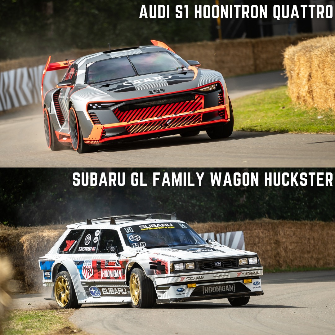 Two cars which definitely stole the show at #FOS, the #Audi S1 Hoonitron and #Subaru Family Huckster are certainly fan favourites. Which run did you prefer?