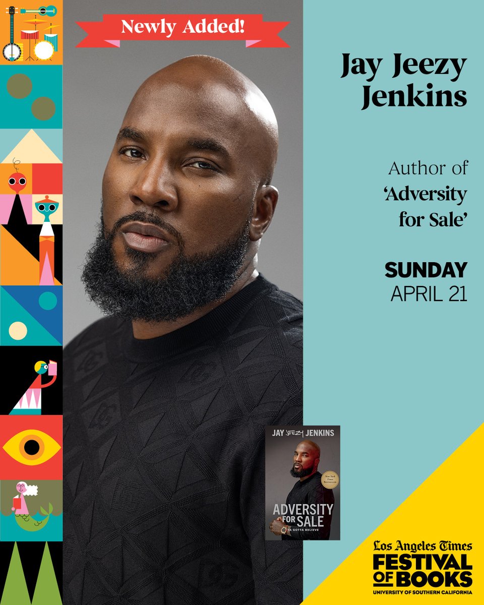 latimesfob's tweet photo. Put on! Let's go! 🔊 @Jeezy is headed to #bookfest! He'll take the Main Stage Sunday for a conversation about his first book #AdversityforSale with @latimes Multiplatform Editor @Storiz! 📕
See the full line-up at https://t.co/UAsRpliCcK! https://t.co/n6mvT8M0I6