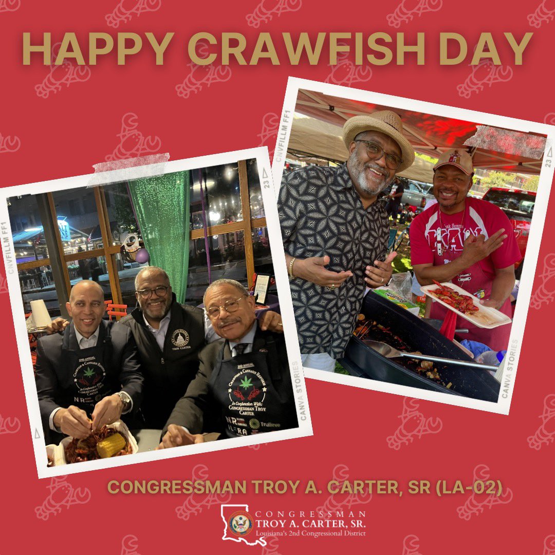 RepTroyCarter's tweet photo. Happy #CrawfishDay! Crawfish are a vital part of our culture and that’s why I’m working with @SBAgov to provide crawfish producers with the resources they need. Eat some crawfish today to celebrate!
https://t.co/IfBW5urqru https://t.co/pcbmvoqKhG