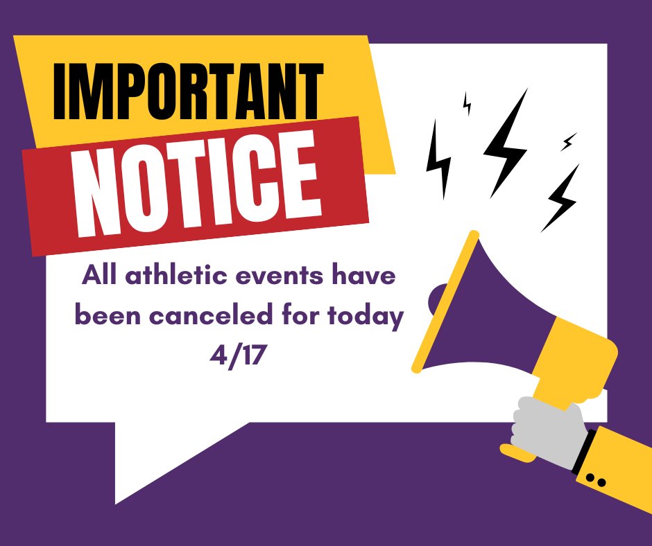 With the threat of bad weather, and out of an abundance of caution, all athletic events have been canceled today. The high school varsity baseball game against Central Crossing is rescheduled for tomorrow; high school varsity softball game vs. Groveport is now set for Friday.