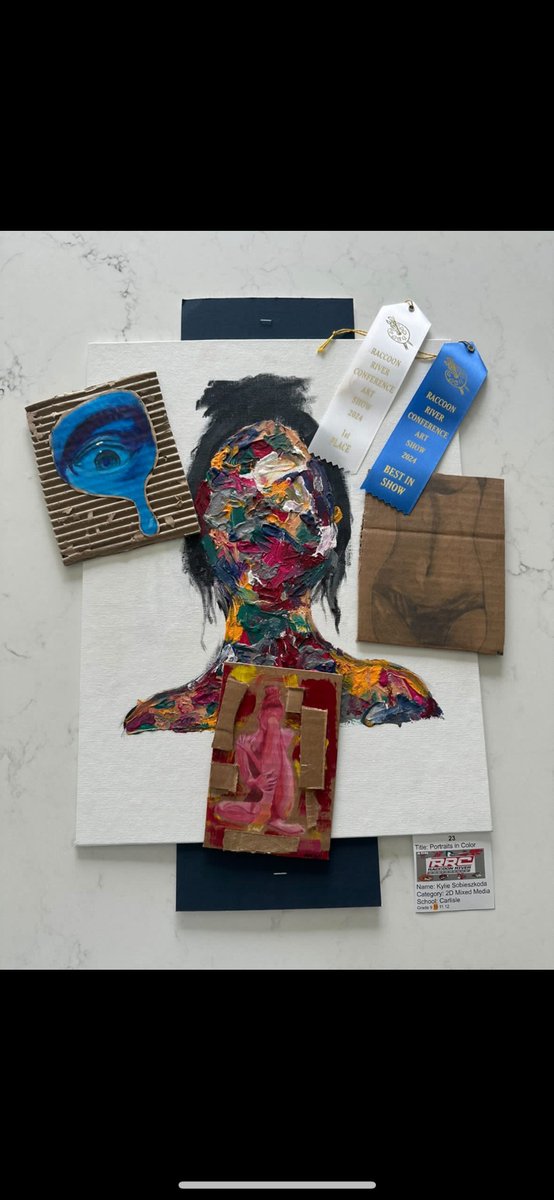 chssunsquad's tweet photo. We could not be proud enough of our own Kylie Sobieszkoda for receiving BEST IN SHOWN at the Raccon River Art Show today 🖼️ check out her beautiful work and give her the applause she deserves! https://t.co/vXfdHJJzA8