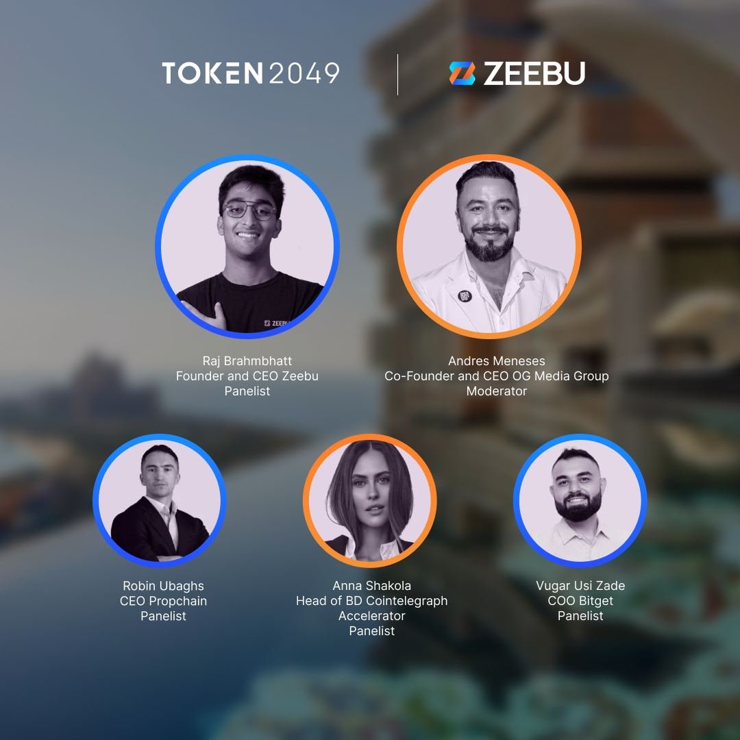 The premier crypto event of the year, #TOKEN2049 kicks off in Dubai,  TOMORROW! And the most sought-after panel is all set to take place at 9:50  AM at the @zeebuofficial Stage, to