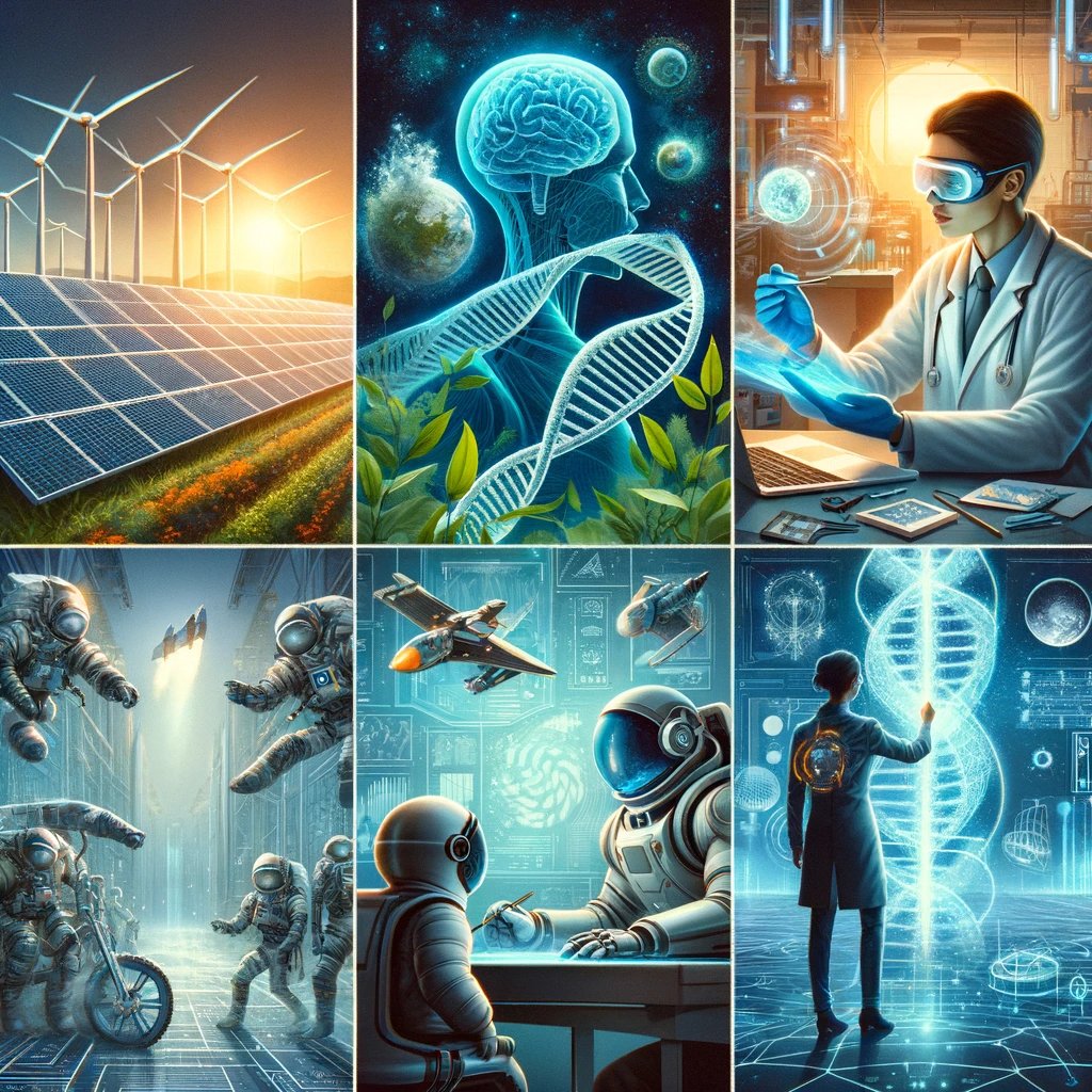 4/ 
#futurejobs #STEAMjobs #FutureOfWork 
'here are some areas with high potential for exciting new careers:
· Sustainability & Climate Tech: Develop renewable energy solutions, analyze environmental data or design waste-minimizing products.
· Biotechnology & Bioengineering: