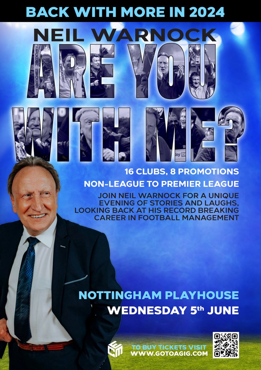 🗣️ We have partnered with ECM Events ahead of Neil Warnock's 'Are You With Me?' tour, and we have some exciting news to share on tomorrow's Pavis Perspective show!

Remaining  tickets available at: ecmevents.co.uk