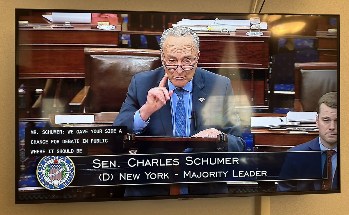 Chuck Schumer just refused to hold a trial for the impeachment of Secretary Mayorkas who is single-handedly responsible for carrying out Biden’s deadly border invasion. I’m amazed that I had to threaten to force a privileged resolution vote on my articles of impeachment every…