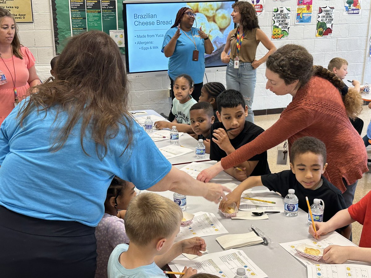 Last year @TracyMadryga students engaged in a PBL that identified a lack of diversity in their school lunches. @JCPSKY Nutrition listened & came back this year to get student voice about new menu items! Authentic experience and voice @KenwoodElementa making a difference 💚