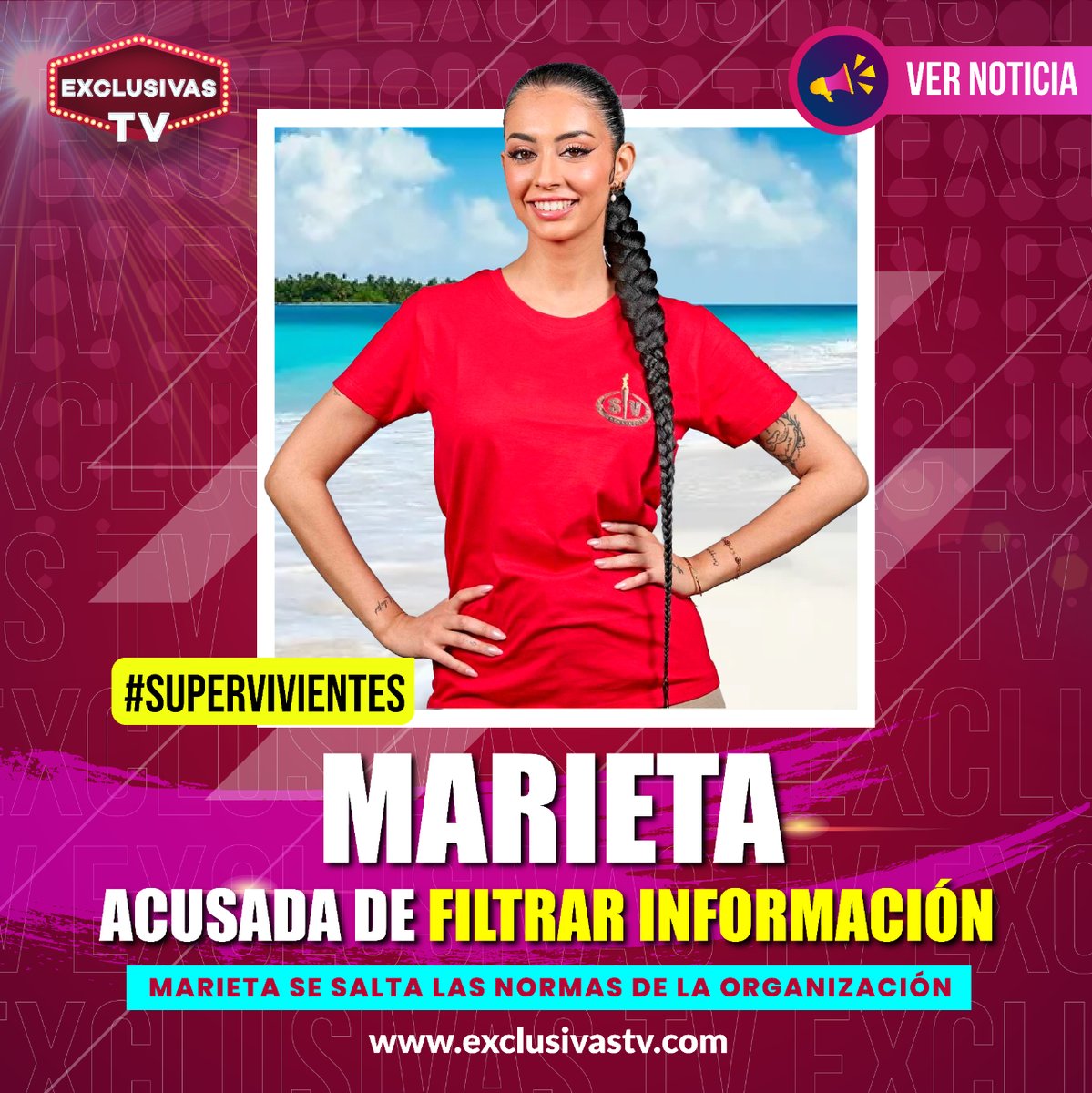 Marieta se la juega a al organización:

exclusivastv.com/2024/04/17/mar…

#tve #lasexta #lasextanoticias #rtveplay #telecinco #cuatro #la1 #antena3 #antena3noticias #television #Supervivientes2024 #Supervivientes #ConexionHonduras #SVGala7