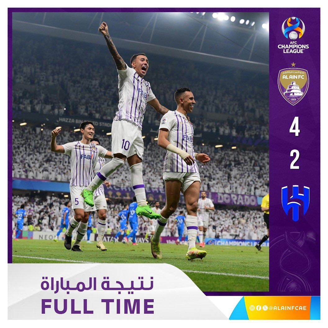 منخفض عيناوي أمطر شباك الهلال 4 مرات .. وُصف بأنه عاصفة لم يشهدها الهلال السعودي منذ سنوات، ليلة كروية فجّر خلالها العين كل أمطار الخير في مرمى الهلال .. مبروك  للزعيم الإماراتي وهاردلك للزعيم السعودي 
#العين_الهلال