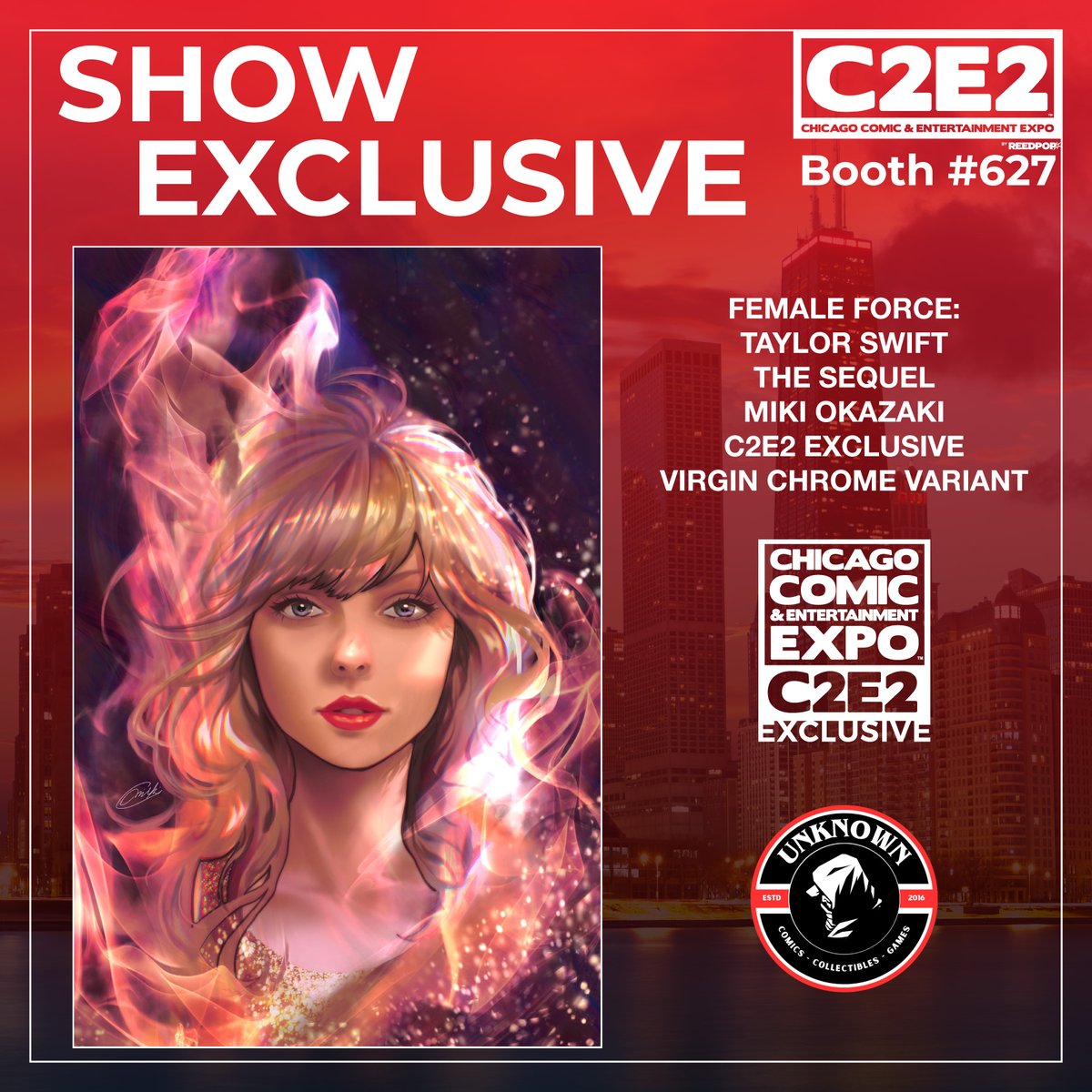 Unknown Comics C2E2 Exclusive: Female Force: Taylor Swift - The Sequel (Miki Okazaki) Swifties, the adventure continues! FEMALE FORCE: TAYLOR SWIFT - THE SEQUEL, featuring the captivating art of Miki Okazaki #C2E2 #UnknownComicBooks #TaylorSwift #MikiOkazaki