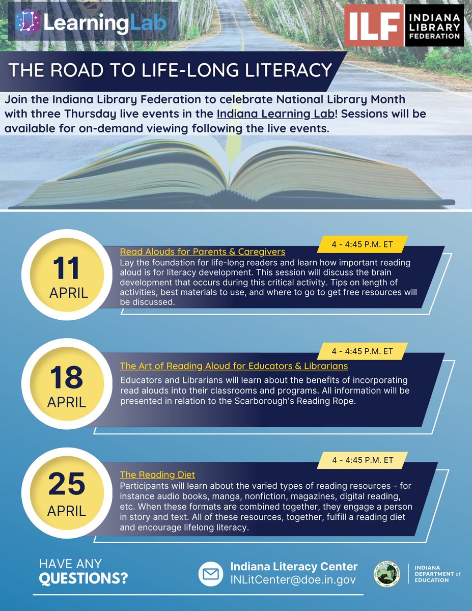JOIN US 4/18 for part 2 of 3 The Road to Life-Long Literacy, The Art of Reading Aloud for Educators & Librarians 4PM EST Go to inlearninglab.com to view live or watch on demand later @ilfonline @AISLE_ILF @WayneTwpSuper @BenDavisNGC