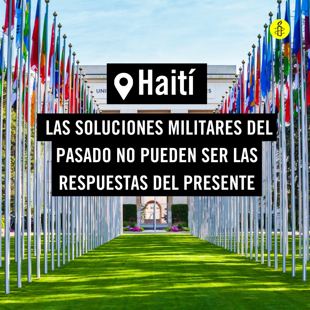 Llamamos a la comunidad internacional a priorizar la protección de los derechos humanos en #Haití y a colaborar en la creación de soluciones efectivas y sostenibles, lideradas por la sociedad haitiana. Lee nuestra declaración oral ante la ONU amn.st/6019b8phT