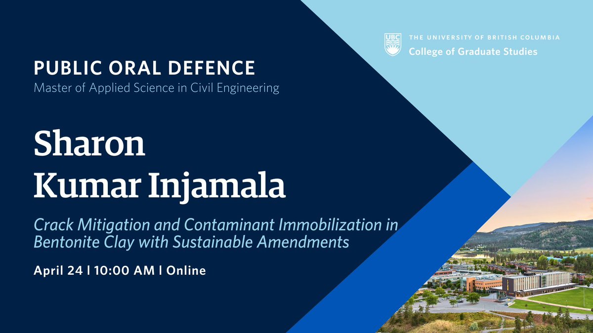 Sharon Kumar Injamala will defend their thesis on April 24, 2024. All defences are open to the public. 

Learn more: bit.ly/UBCO-Graduate-…

@UBCOSOE