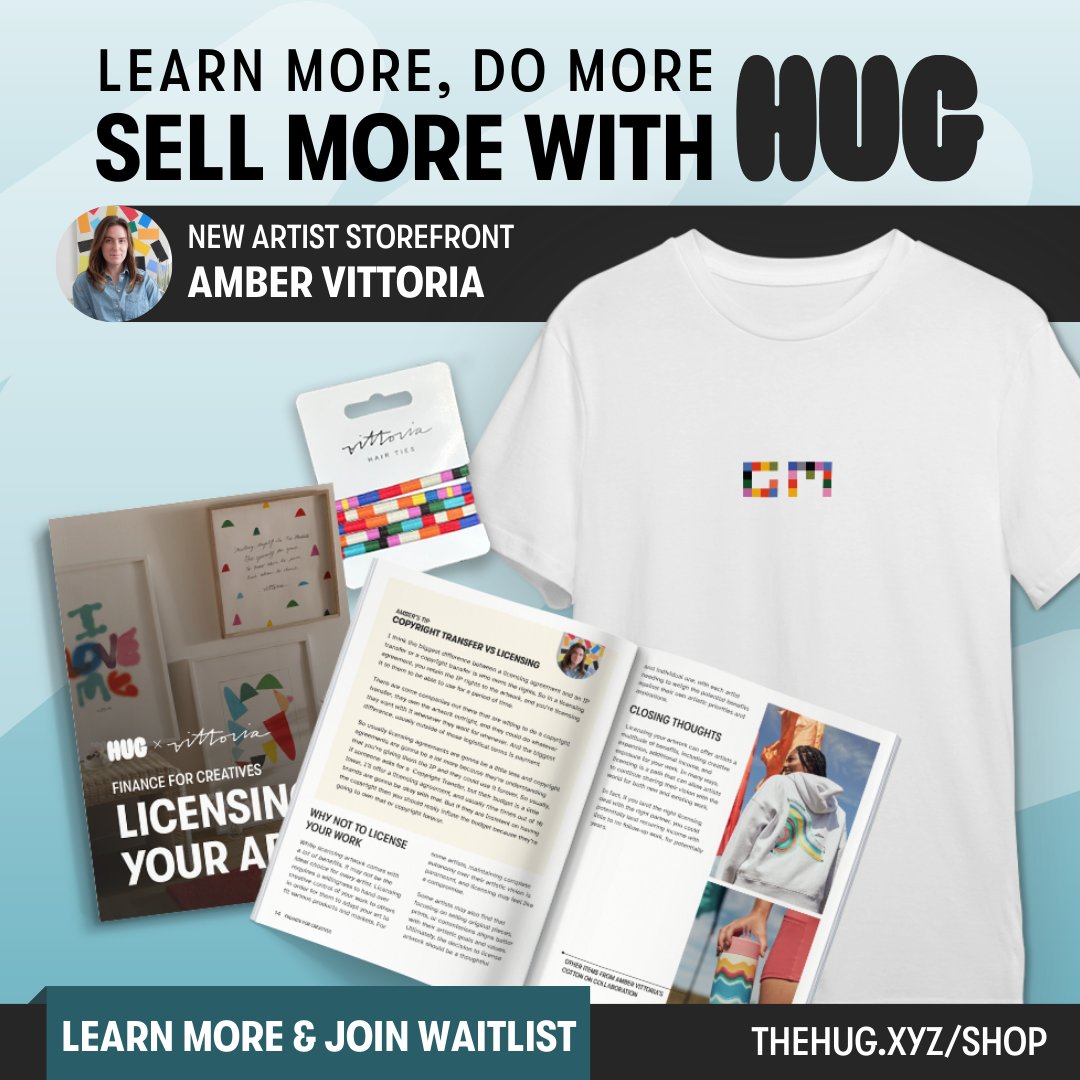 Learn more, do more, SELL more with HUG. Introducing HUG Artist Storefronts: An add-on that turns your HUG Artist Profile into a shop to sell what you want, how you want. For our grand opening, you can now shop @amber_vittoria, with more artists soon... maybe even you? 👀 🧵⤵️