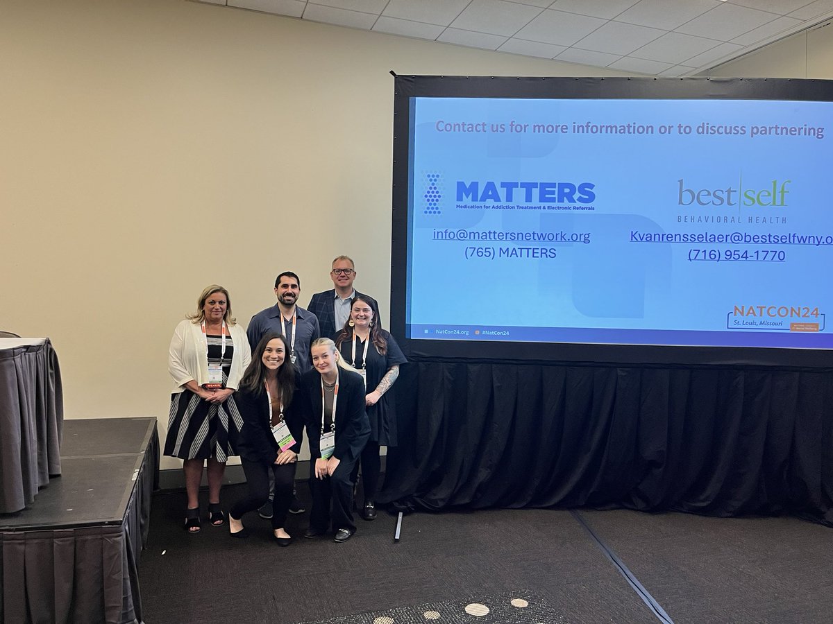 Another exciting day at #NatCon24! Thank you to everyone who attended our presentation with @bestselfwny on the importance of 24/7 emergency virtual MAT access and linkage to treatment. To learn more about our resources, visit mattersnetwork.org