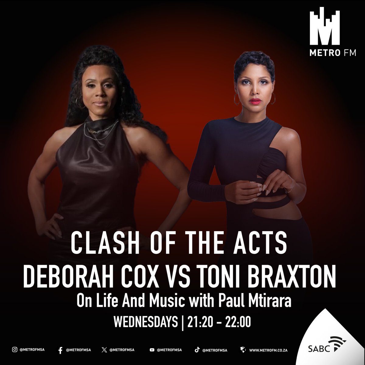 We have Toni Braxton vs Deborah Cox on #ClashOfTheActs. Who do you think is going to take this one? #LifeAndMusic with @PaulMtirara