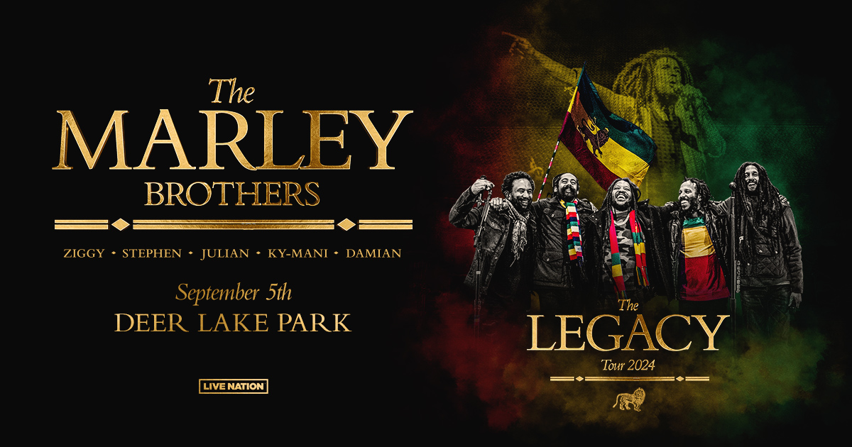 The Marley Brothers: The Legacy Tour 2024 kicks off at Deer Lake Park September 5th! Tickets go on sale Friday through Live Nation but The Jill Bennett Show will have tickets to giveaway for the rest of the week! Listen Live: trib.al/rX5MaPz #MarleyBrothersLegacyTour