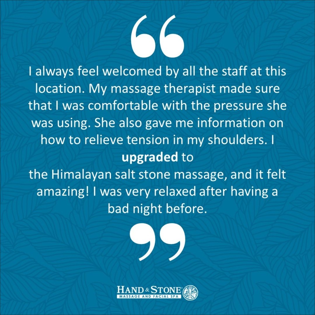 Here's a testimonial from one of our valued members! #handandstone #testimonial #massage #himalayansaltstone