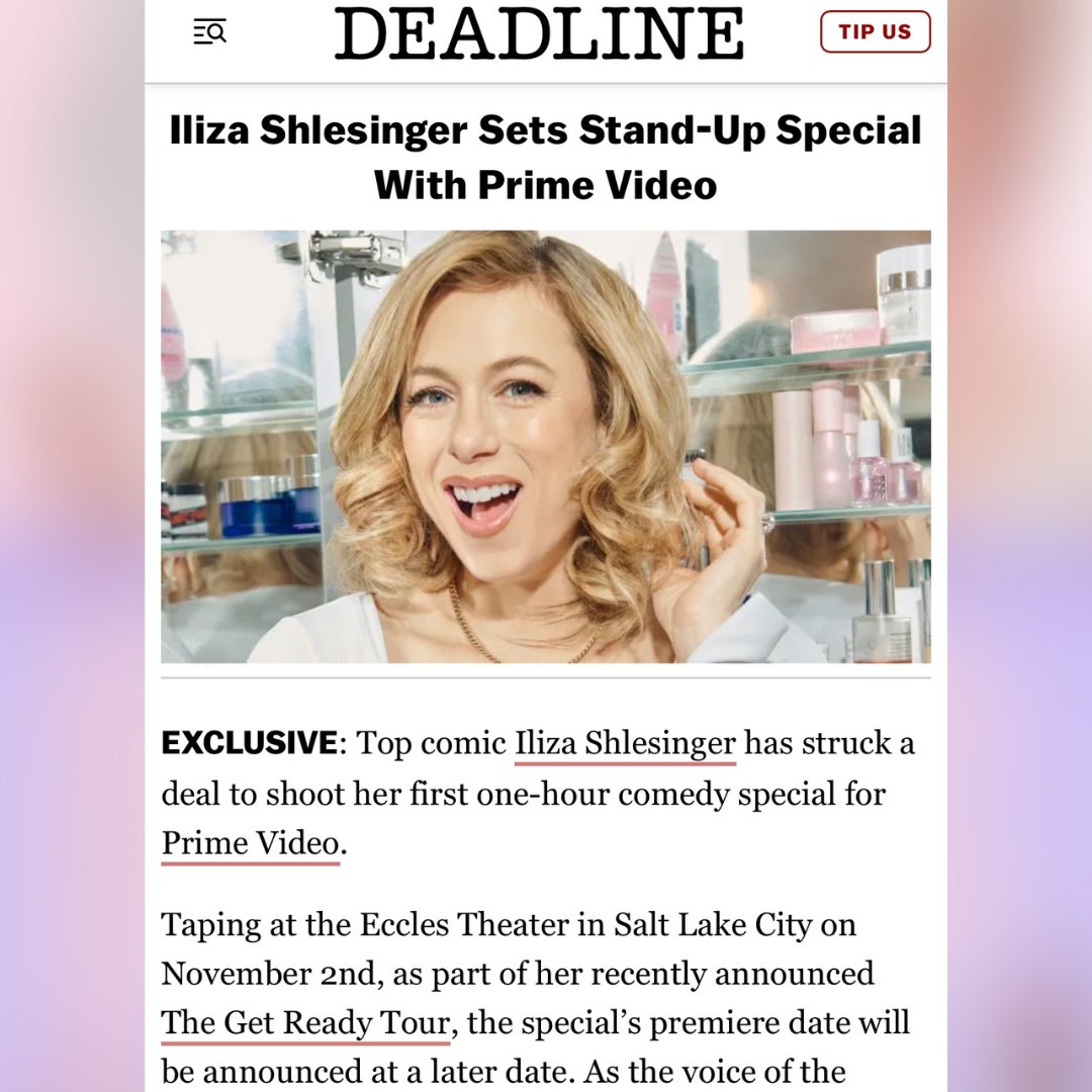 🎺 PROUD TO ANNOUNCE 🎺 I moved to @PrimeVideo and I’m taking you all with me for my 7th special. And I can finally tell you we are filming it in… SALT LAKE CITY! Grab your sodas and your low ABV beers! See you in November! 🍺 🥤 🦍💗🪽🎥 Read more: bit.ly/IlizaPrimeVidA…