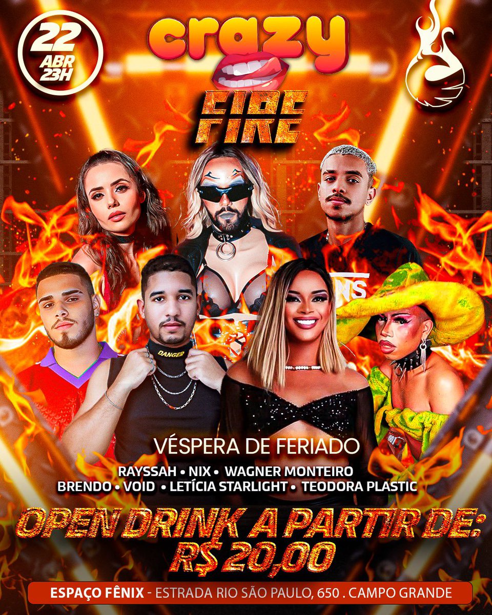 festa_crazy's tweet photo. Estão prontos para o nosso retorno no @espacofenixRJ ??

Crazy Fire com Open Bar a partir de R$20.

Ingresso antecipado via Pix ou Sympla. 

Bora levar essa Crazy!! https://t.co/NBwRXLt06T