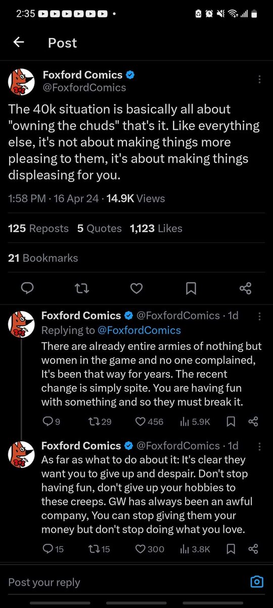 BustUw's tweet photo. This exactly. Get a life.

#WarhammerCommunity #warhammer40k #40k #GamesWorkshop #Custodes https://t.co/72IdYUuMz2