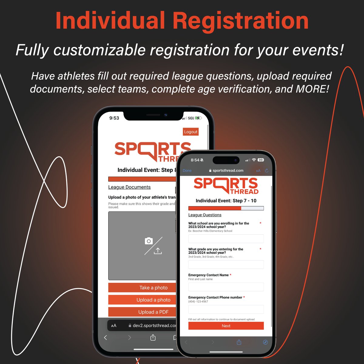 Fully customizable registration for your events! 🔥🙌 Learn more today ⬇️⬇️⬇️ info.sportsthread.com/contact