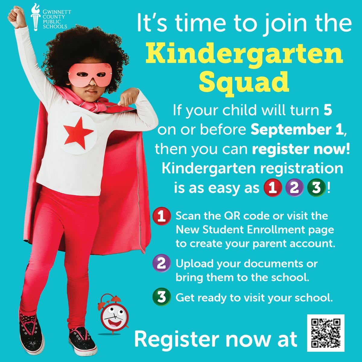 Reminder... We're looking forward to welcoming our new kindergarten students in the 2024-25 school year! If your child will be five years old on or before September 1, 2024, you can register now. Learn how to complete online registration here: gcpsk12.org/schools/new-st…