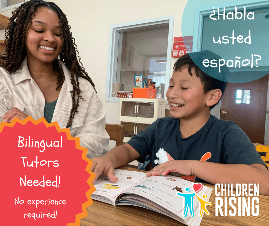 ¿Habla usted español? Bilingual Tutors Needed! Many second and third-grade English learners struggle with reading 📙 and math ➕ skills. You can be a fantastic tutor! APPLY TODAY: children-rising.org/volunteer/?utm… #tutorachild #educationalequity #volunteeroakland 💪🏽