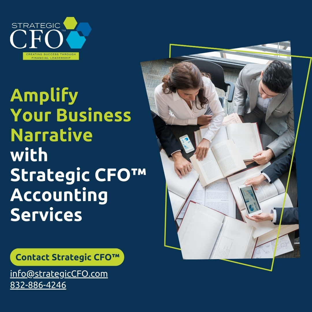 Strategic CFO™ emphasizes the power of efficient accounting - where financial clarity amplifies your business's narrative louder than words.

Contact us today!
832-886-4246 |
strategiccfo.com/services/consu…

#nearshoreaccounting #accountingservices