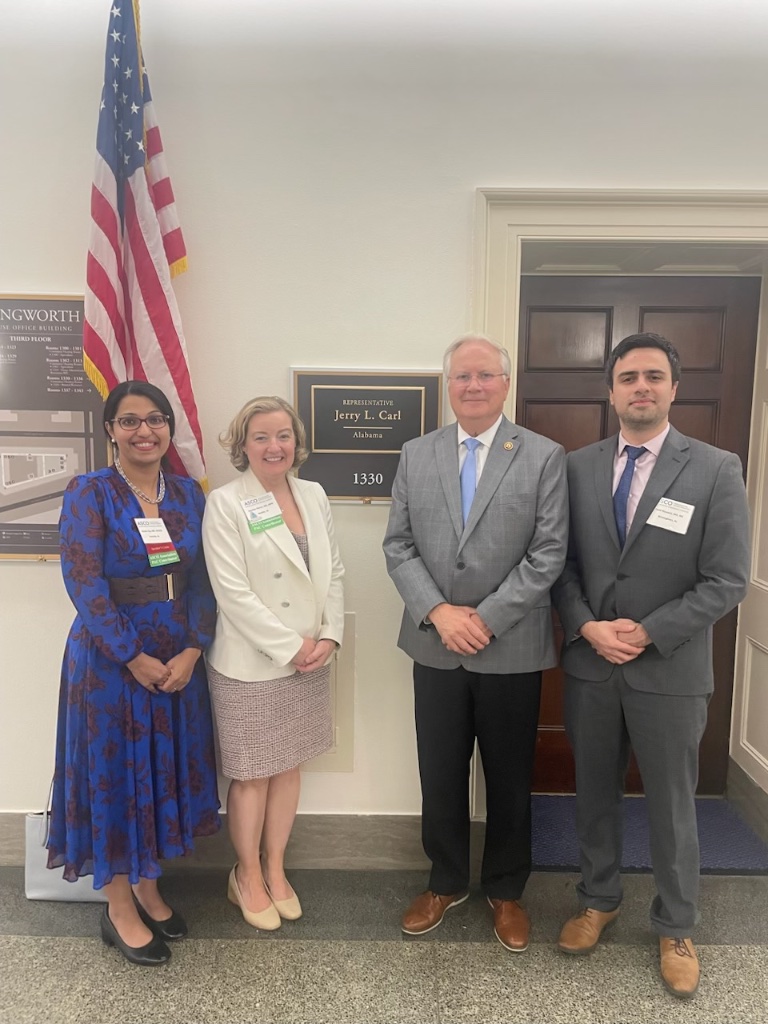 I am with team Alabama at #ASCOAdvocacySummit team met with Congressman Carl to talk about: 1) Telemedicine bill CONNECT for Health #HR4189 2) Support for ⬆️ cancer research funding 3) Ending drug shortages @ASCO @RepJerryCarl Thank you for your support!