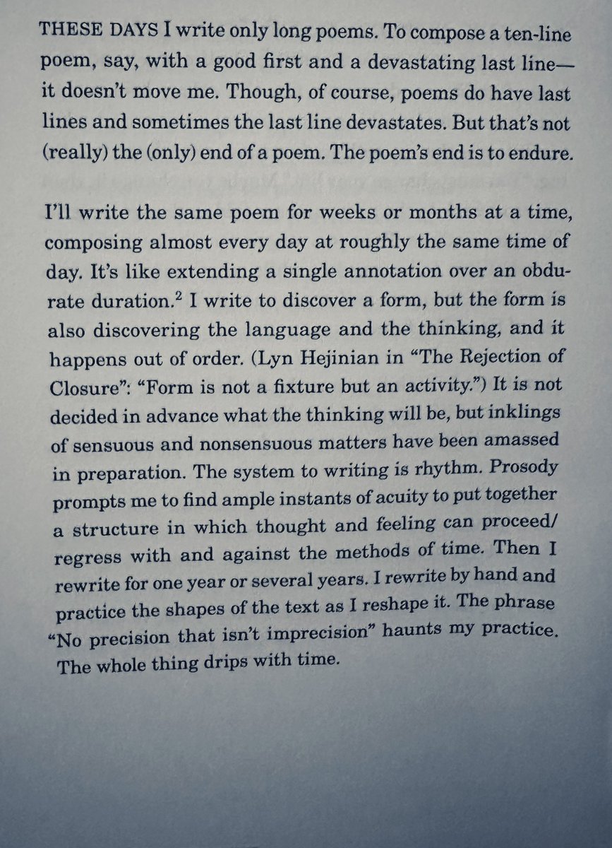 ‘The poem’s end is to endure’ This brilliant short essay by Aditi Machado is vital reading for anyone interested in how poems ‘end’. The pamphlet’s called The End and is published by @uglyducklingprs uglyducklingpresse.org/publications/t…