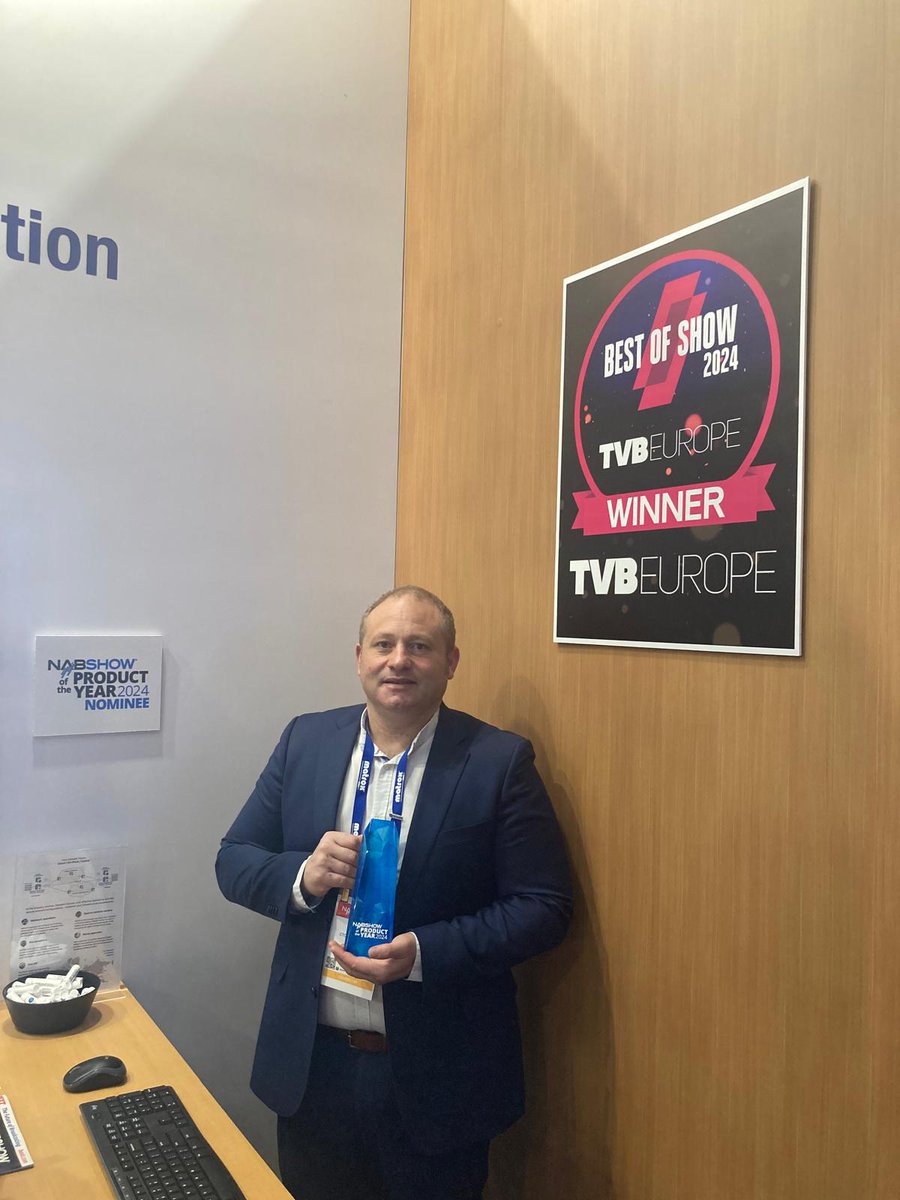 GlobalMnews's tweet photo. π #GlobalM celebrates a double win at #NABShow 2024! We've clinched the @TVBEurope Best of Show and the @NABShow Product of the Year awards! Thanks to all who visited us at Booth SL5073. Stay tuned as we continue to lead and innovate in #broadcasting #BroadcastingTech #MediaTech https://t.co/oDeGovIBSb