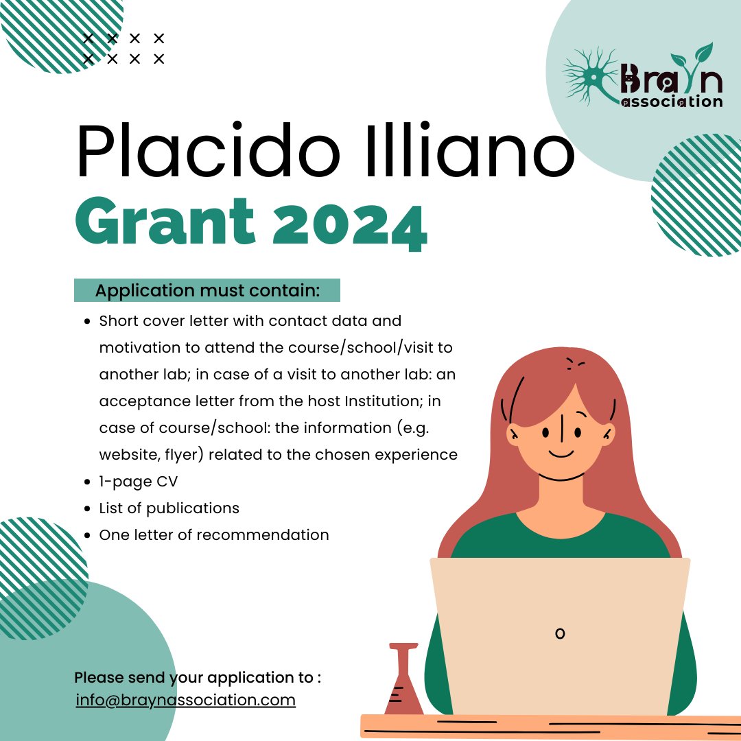 Do you want to pursue a short-term research stay in a different laboratory or attend a scientific or practical course? 🤑 Apply for the Placido Iliano Grant today and get financial support of up to €500 🔗All the details: braynassociation.com/placido-illian…